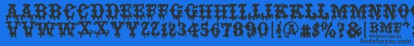 BAD MOTHER FUCKER-Schriftart – Schwarze Schriften auf blauem Hintergrund