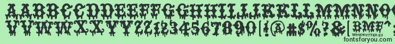BAD MOTHER FUCKER-fontti – mustat fontit vihreällä taustalla