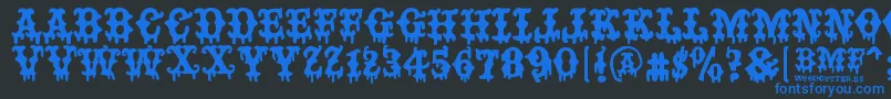 フォントBAD MOTHER FUCKER – 黒い背景に青い文字