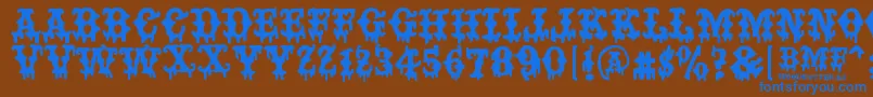フォントBAD MOTHER FUCKER – 茶色の背景に青い文字