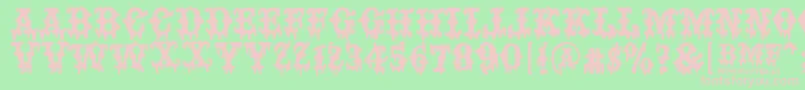 BAD MOTHER FUCKER-fontti – vaaleanpunaiset fontit vihreällä taustalla