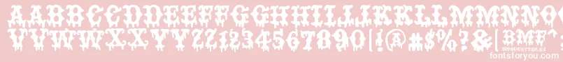BAD MOTHER FUCKER-fontti – valkoiset fontit vaaleanpunaisella taustalla