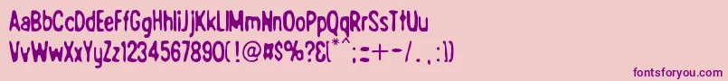 Weitere Informationen zur Bad Quality-Schriftart Bad Quality-Schriftart – Violette Schriften auf rosa Hintergrund