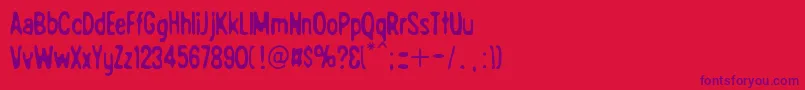 Шрифт Bad Quality – фиолетовые шрифты на красном фоне