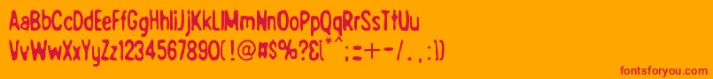 Bad Quality Font – Red Fonts on Orange Background