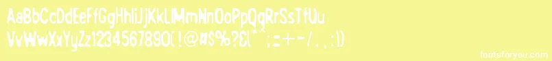 Bad Quality Font – White Fonts on Yellow Background