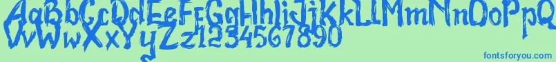 Bad Racer Font – Blue Fonts on Green Background