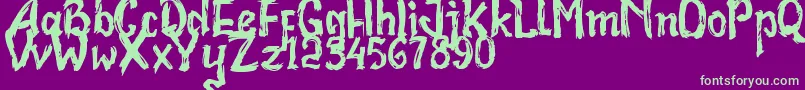 Bad Racer Font – Green Fonts on Purple Background