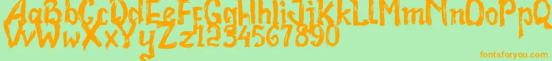 Bad Racer Font – Orange Fonts on Green Background