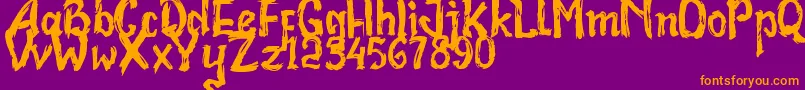 Bad Racer Font – Orange Fonts on Purple Background