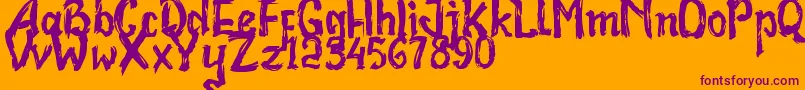 Bad Racer Font – Purple Fonts on Orange Background