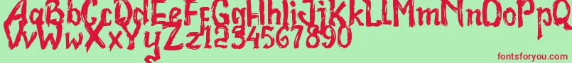 Bad Racer Font – Red Fonts on Green Background