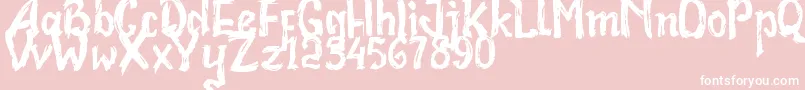 Bad Racer Font – White Fonts on Pink Background