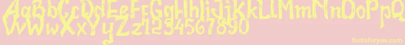 Bad Racer Font – Yellow Fonts on Pink Background