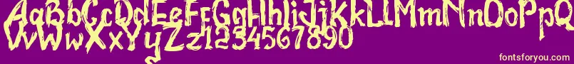 Bad Racer Font – Yellow Fonts on Purple Background