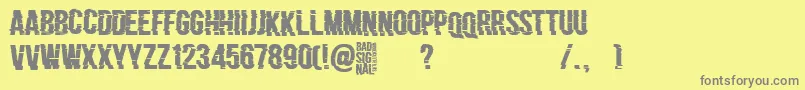 Bad Signal Font – Gray Fonts on Yellow Background