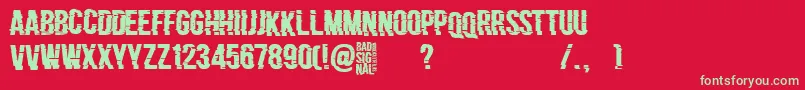 Bad Signal Font – Green Fonts on Red Background