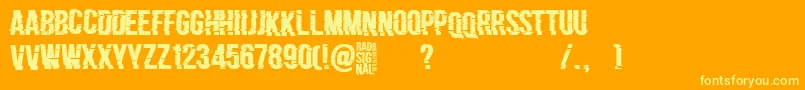 Bad Signal-Schriftart – Gelbe Schriften auf orangefarbenem Hintergrund