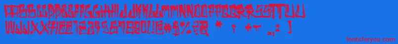 Bad Things Font – Red Fonts on Blue Background