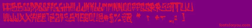 Bad Things Font – Red Fonts on Purple Background