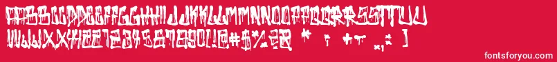 Bad Things Font – White Fonts on Red Background