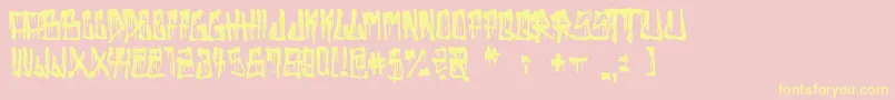 Saiba mais sobre a fonte Bad Things Fonte Bad Things – fontes amarelas em um fundo rosa