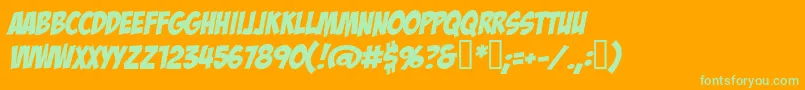 More about BADABB Font BADABB Font – Green Fonts on Orange Background