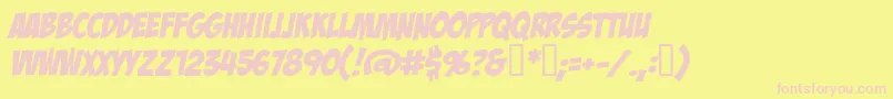 BADABB  -Schriftart – Rosa Schriften auf gelbem Hintergrund