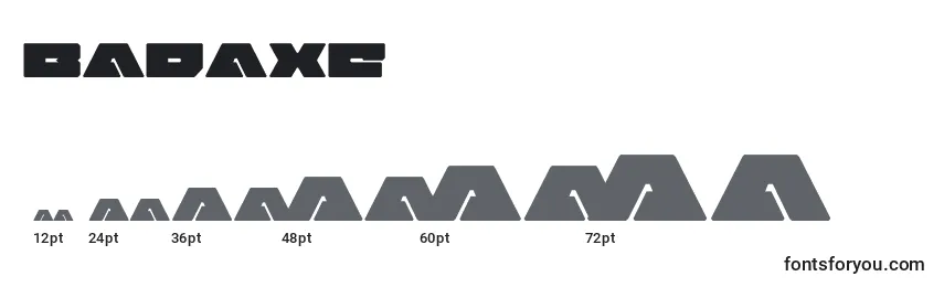 Размеры шрифта Badaxe (120458)