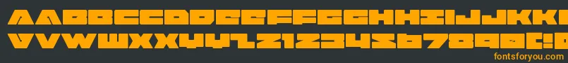 badaxe-Schriftart – Orangefarbene Schriften auf schwarzem Hintergrund