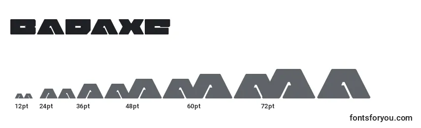 Badaxe (120459) Font Sizes