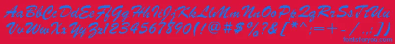 PrsC Font – Blue Fonts on Red Background