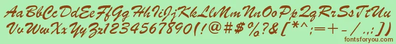 PrsC Font – Brown Fonts on Green Background