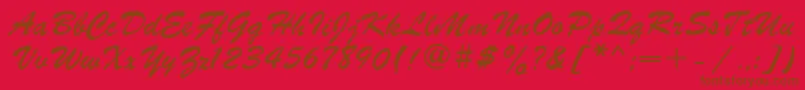 PrsC Font – Brown Fonts on Red Background