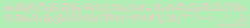 PrsC Font – Pink Fonts on Green Background