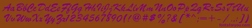 PrsC Font – Purple Fonts on Brown Background