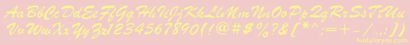 PrsC Font – Yellow Fonts on Pink Background