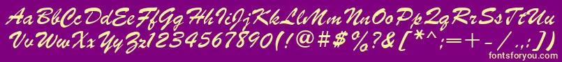 PrsC Font – Yellow Fonts on Purple Background