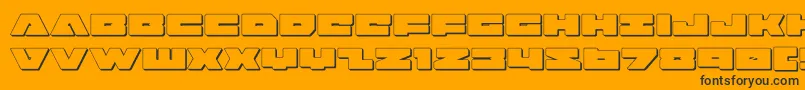 Czcionka badaxe3d – czarne czcionki na pomarańczowym tle