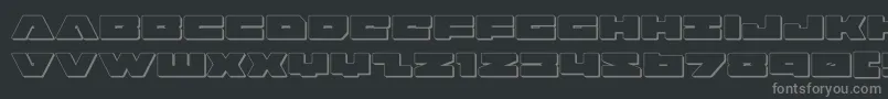 フォントbadaxe3d – 黒い背景に灰色の文字