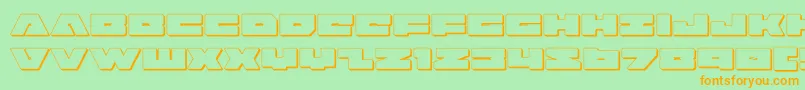 badaxe3d Font – Orange Fonts on Green Background