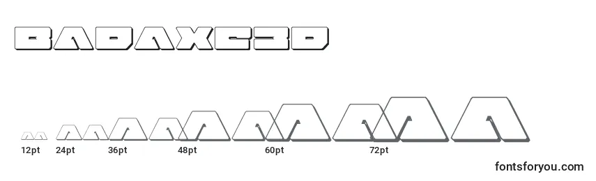 Größen der Schriftart Badaxe3d (120460)