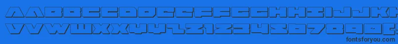 badaxe3d Font – Black Fonts on Blue Background