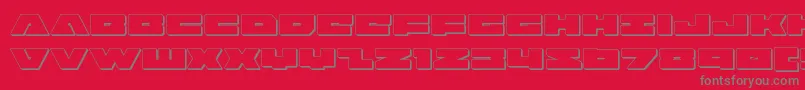 フォントbadaxe3d – 赤い背景に灰色の文字