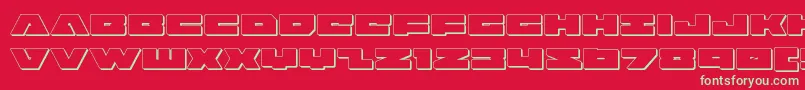 フォントbadaxe3d – 赤い背景に緑の文字