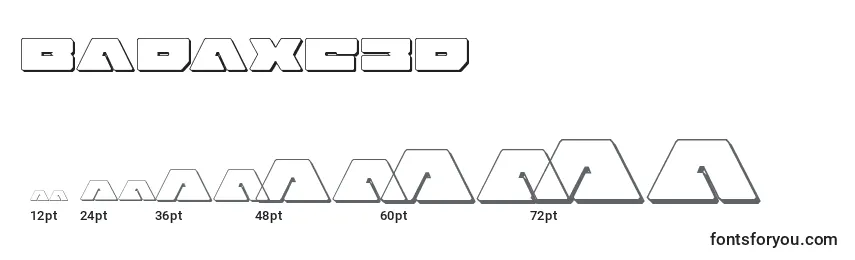 Größen der Schriftart Badaxe3d (120461)