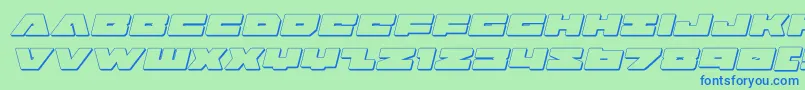 badaxe3dital-Schriftart – Blaue Schriften auf grünem Hintergrund