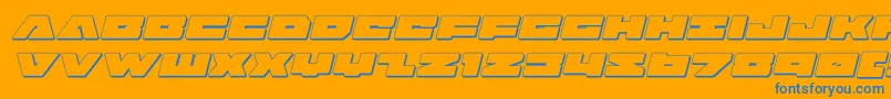 badaxe3dital Font – Blue Fonts on Orange Background