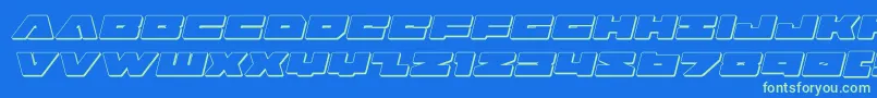 badaxe3dital Font – Green Fonts on Blue Background