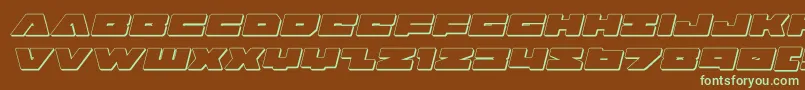 Шрифт badaxe3dital – зелёные шрифты на коричневом фоне